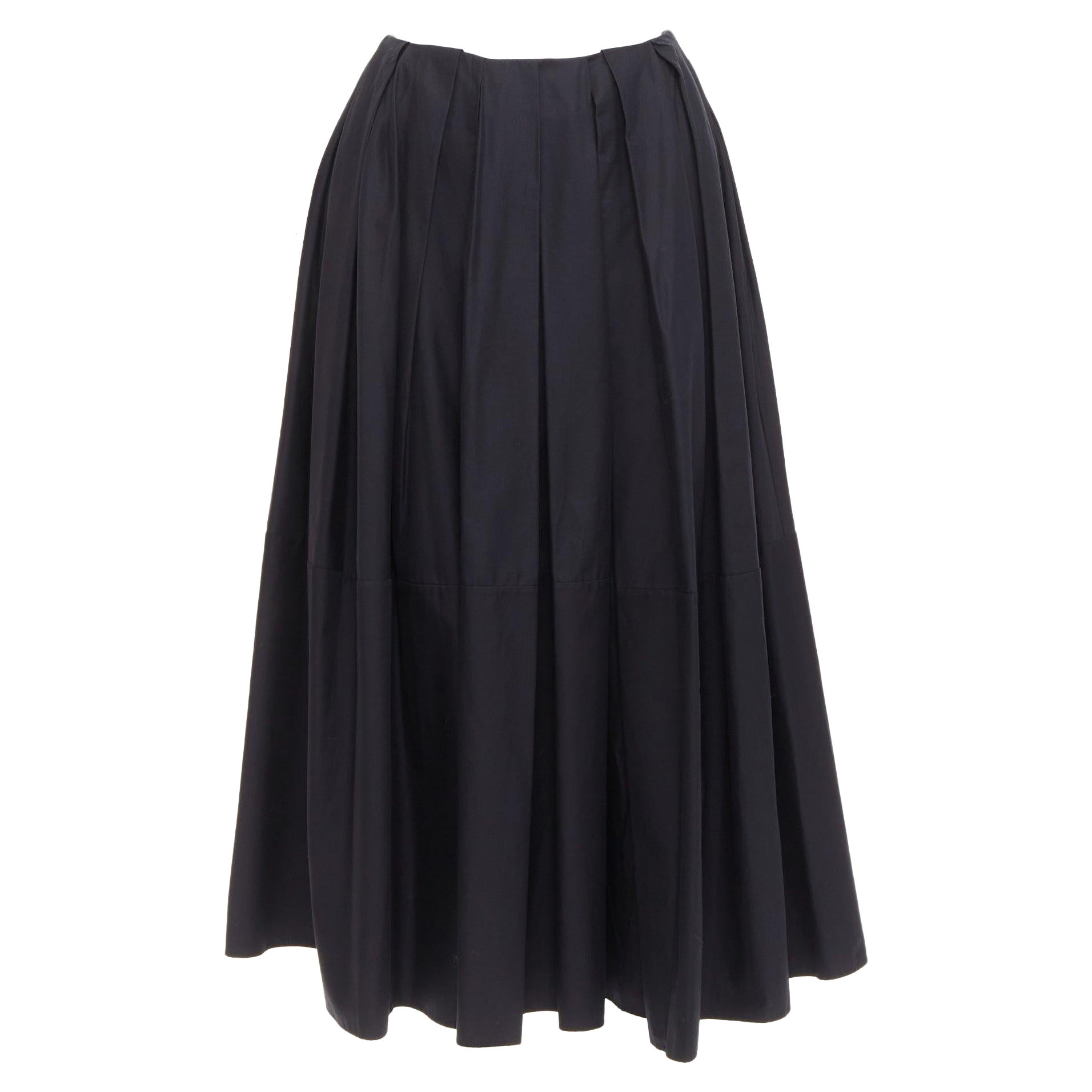 KHAITE nero 100% cotone fascia invisibile in vita gonna a pieghe a tutta lunghezza US2 S
