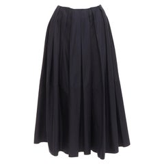 KHAITE nero 100% cotone fascia invisibile in vita gonna a pieghe a tutta lunghezza US2 S