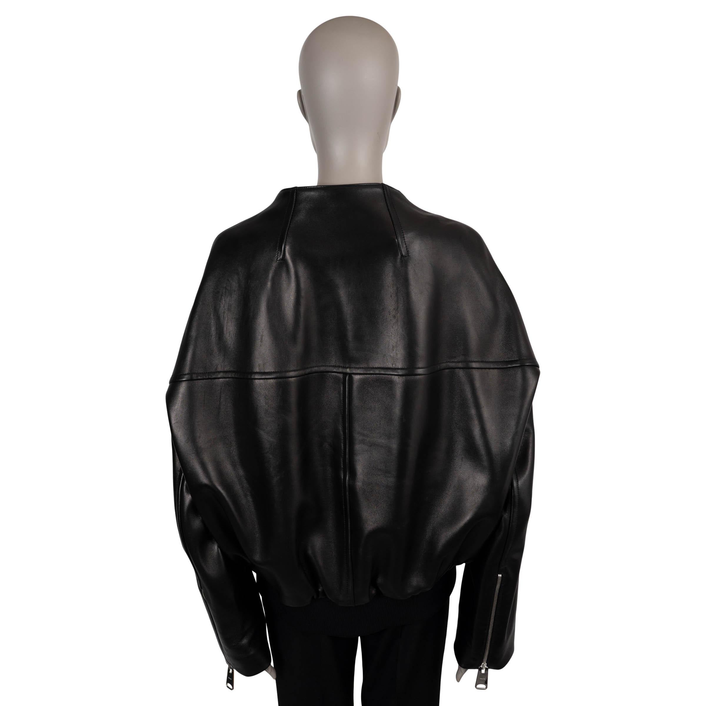 Nero Giacca KHAITE in pelle nera 2025 HEWIT OVERSIZE BOMBER M in vendita
