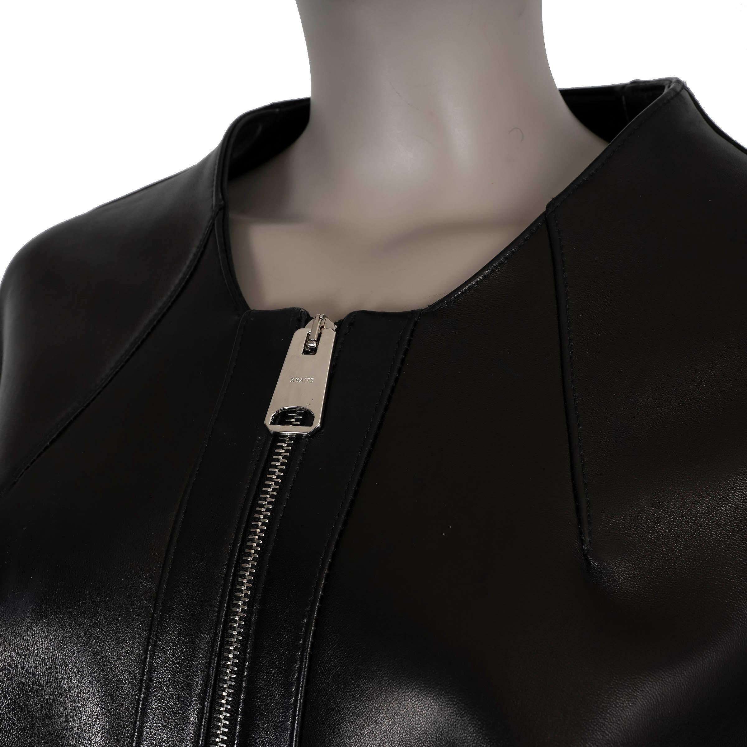 Donna Giacca KHAITE in pelle nera 2025 HEWIT OVERSIZE BOMBER M in vendita