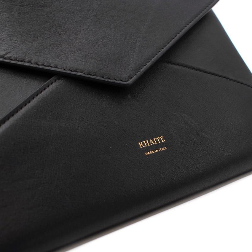 Khaite Black Leather Envelope Pouch In Excellent Condition For Sale In London, GB