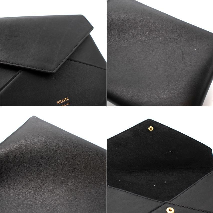 Khaite Black Leather Envelope Pouch For Sale 1