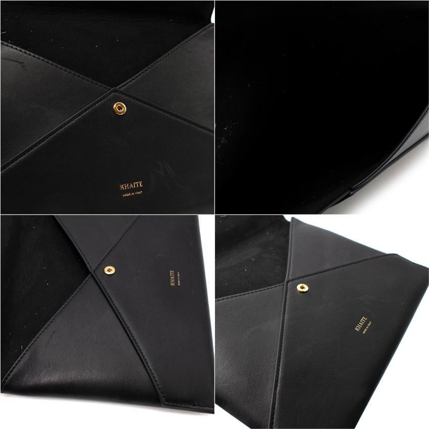 Khaite Black Leather Envelope Pouch For Sale 2