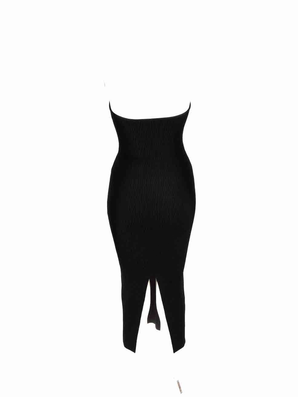 Khaite Black Strapless Ribbed Knit Midi Dress Size S In New Condition For Sale In London, GB