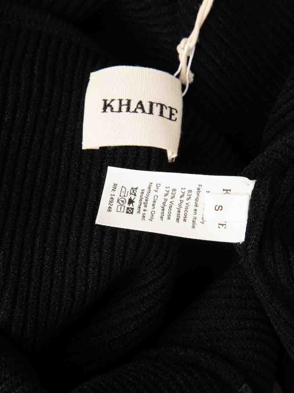 Khaite Black Strapless Ribbed Knit Midi Dress Size S Pour femmes en vente