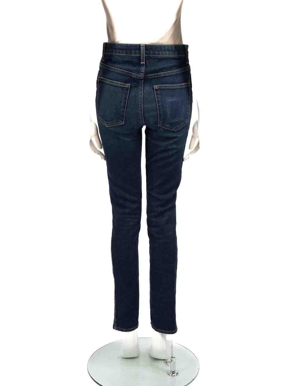 Khaite Blue Denim Vanessa Stone Wash Skinny Jeans Size M In Excellent Condition For Sale In London, GB