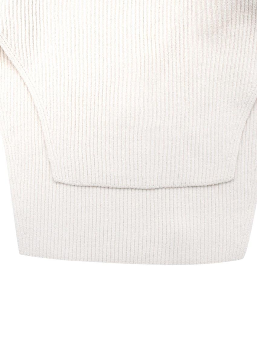 Khaite Cream Maddy Ribbed Sculpted Knitted Top - US 8 In Excellent Condition In London, GB