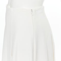 KHAITE cream white viscose panel slit midi skirt US2  XS