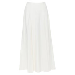 KHAITE cream white viscose panel slit midi skirt US2  XS