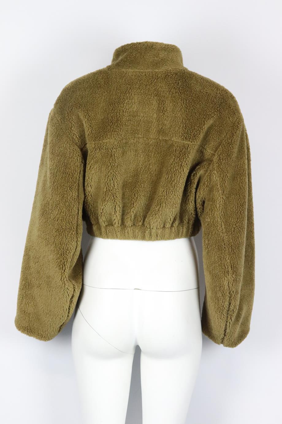 Khaite Cropped Faux Shearling Jacket Small In Excellent Condition In London, GB