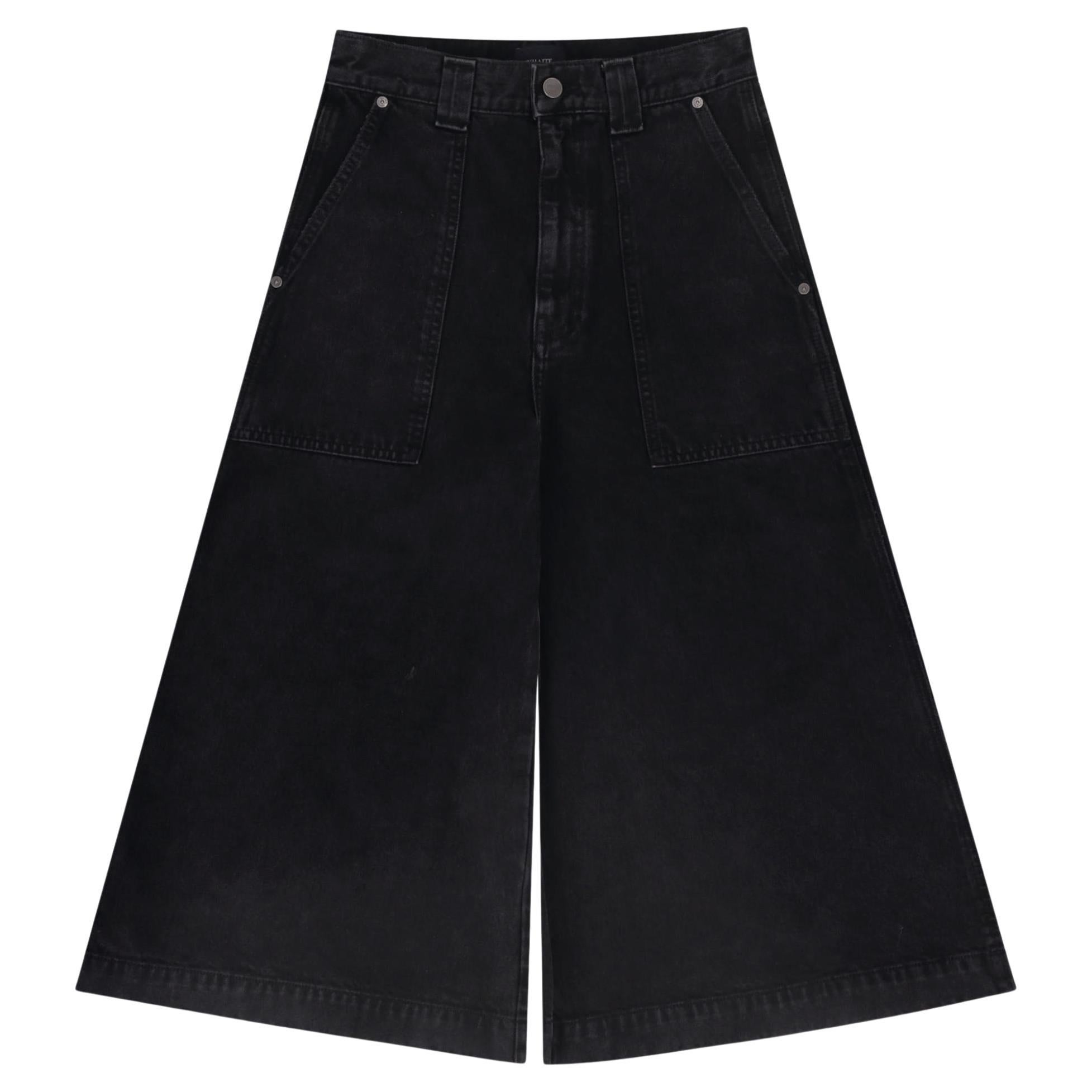 Culottes a gamba larga in denim di Khaite in vendita