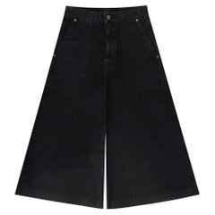 Khaite Denim Wide Leg Cropped Culottes