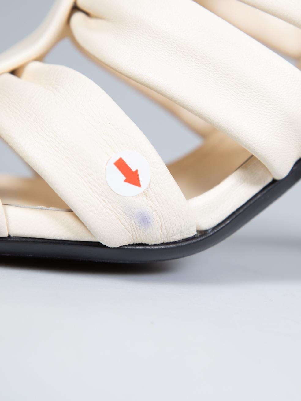 Khait Ecru Leder Riemchensandalen mit Absatz Größe IT 41 4