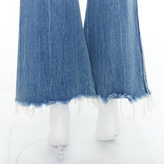 KHAITE Gabbie blue stone washed con bottoni in resina jeans cropped 25"