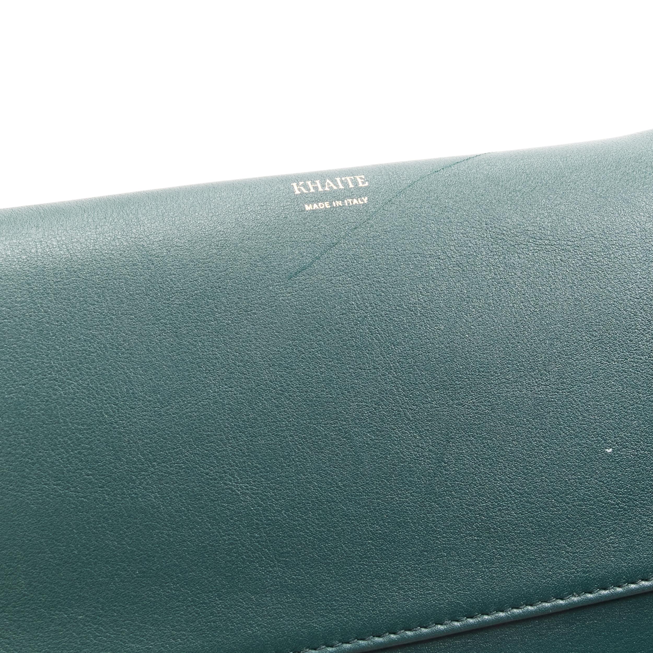 KHAITE Jeanne forest green gathered pleat dumpling crossbody bag 2