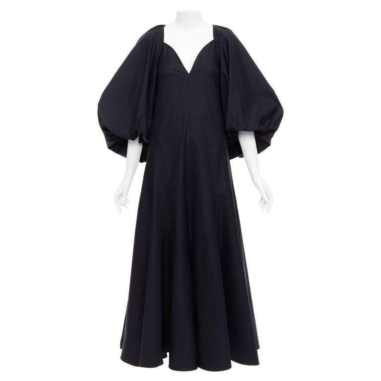 white christmas dresses Balloon Sleeve Cotton Dress, White – Kick Pleat main image 1