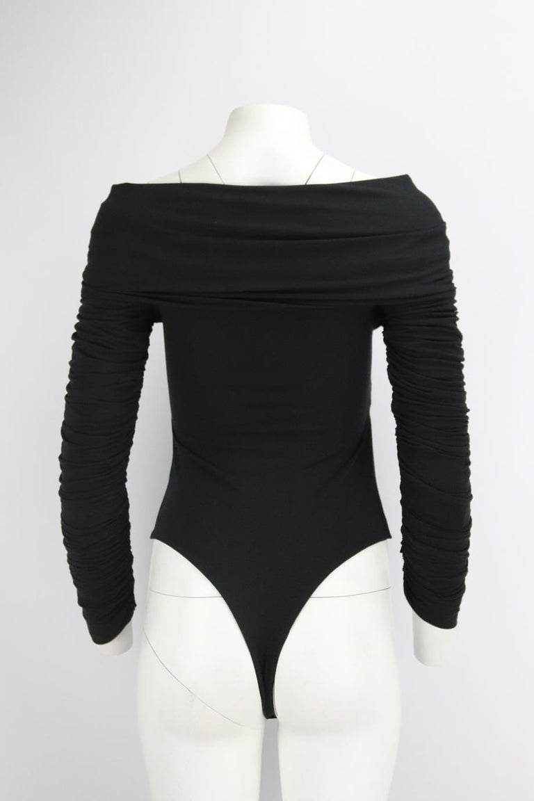 Khaite Off The Shoulder Knotted Stretch Cotton Bodysuit Medium For Sale at  1stDibs