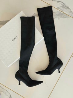 Khaite Over-The-Knee Taylor Pump Neoprene nero Stivali 39.5 allunga le gambe!