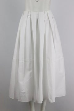 Khaite Pleated Cotton Midi Skirt Us 4 Uk 8