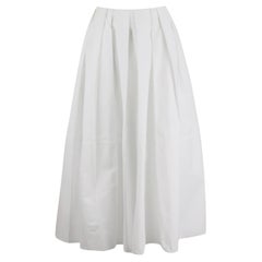 Khaite Pleated Cotton Midi Skirt Us 4 Uk 8