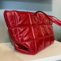 Khaite Red Patent Leather XXL Tote Bag