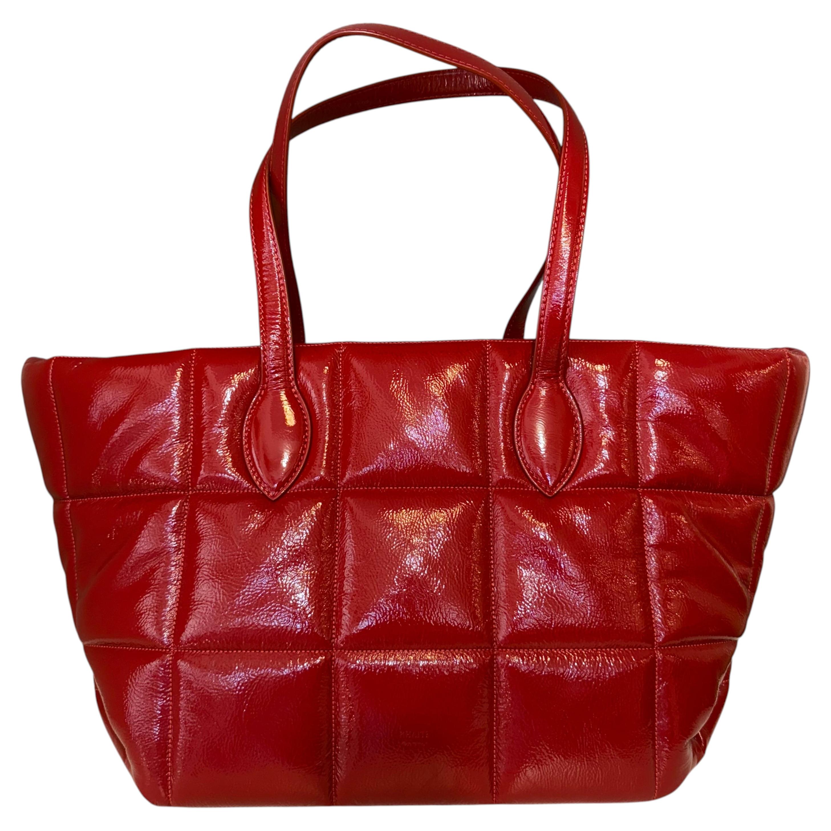 Khaite Red Patent Leather XXL Tote Bag For Sale