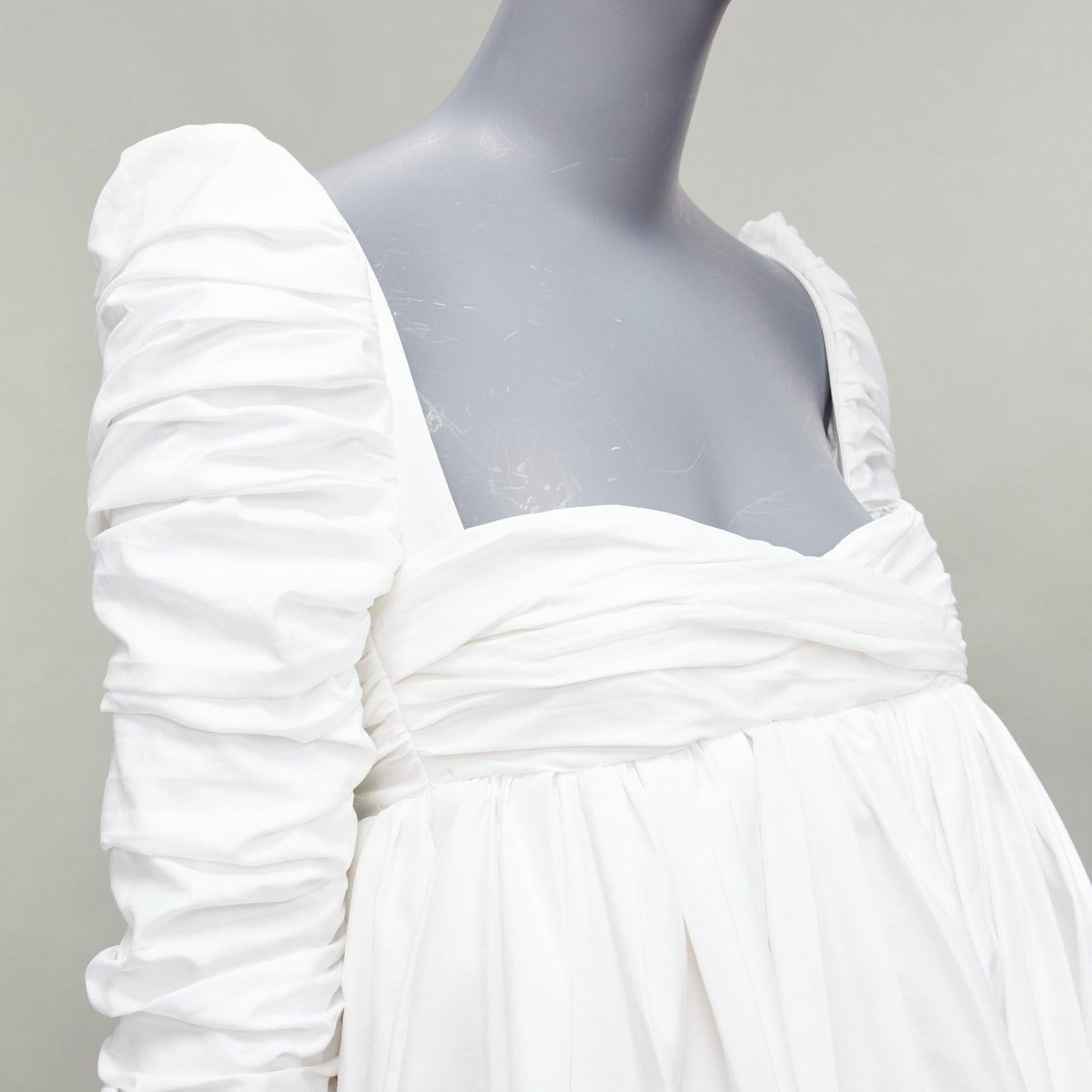 KHAITE Sueanne white ruched sleeve sweetheart empire corseted mini dress US2 S
Reference: LNKO/A02266
Brand: Khaite
Model: Sueanne
Material: Cotton
Color: White
Pattern: Solid
Closure: Zip
Lining: Cream Fabric
Extra Details: Boned corset inside.