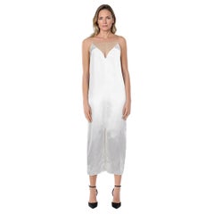Khaite - Vestito a sottoveste con pannello in pizzo di colore bianco - taglia XXS