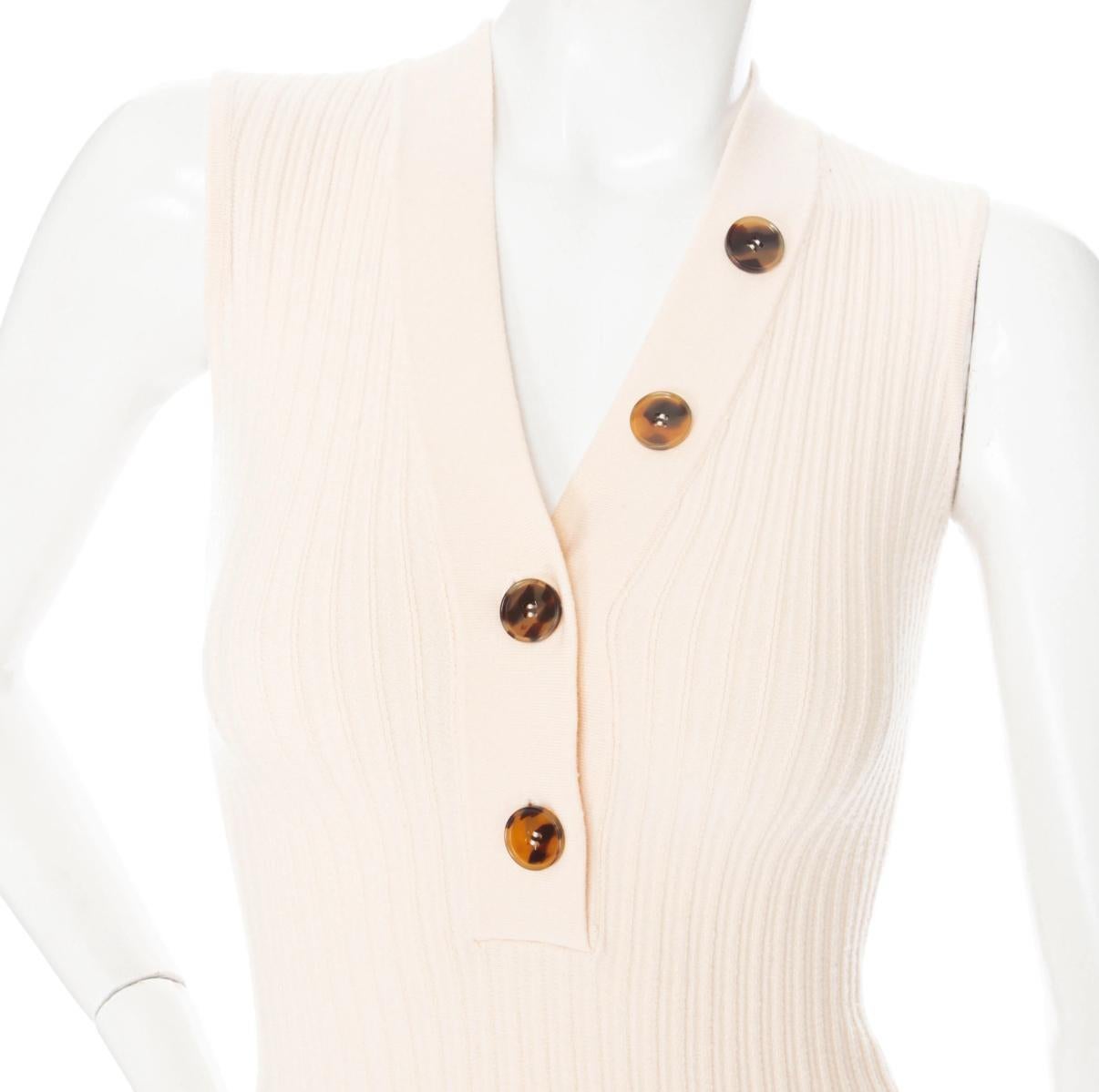 Women's Khaite Woll Blend Knit Button Down Bodysuit For Sale