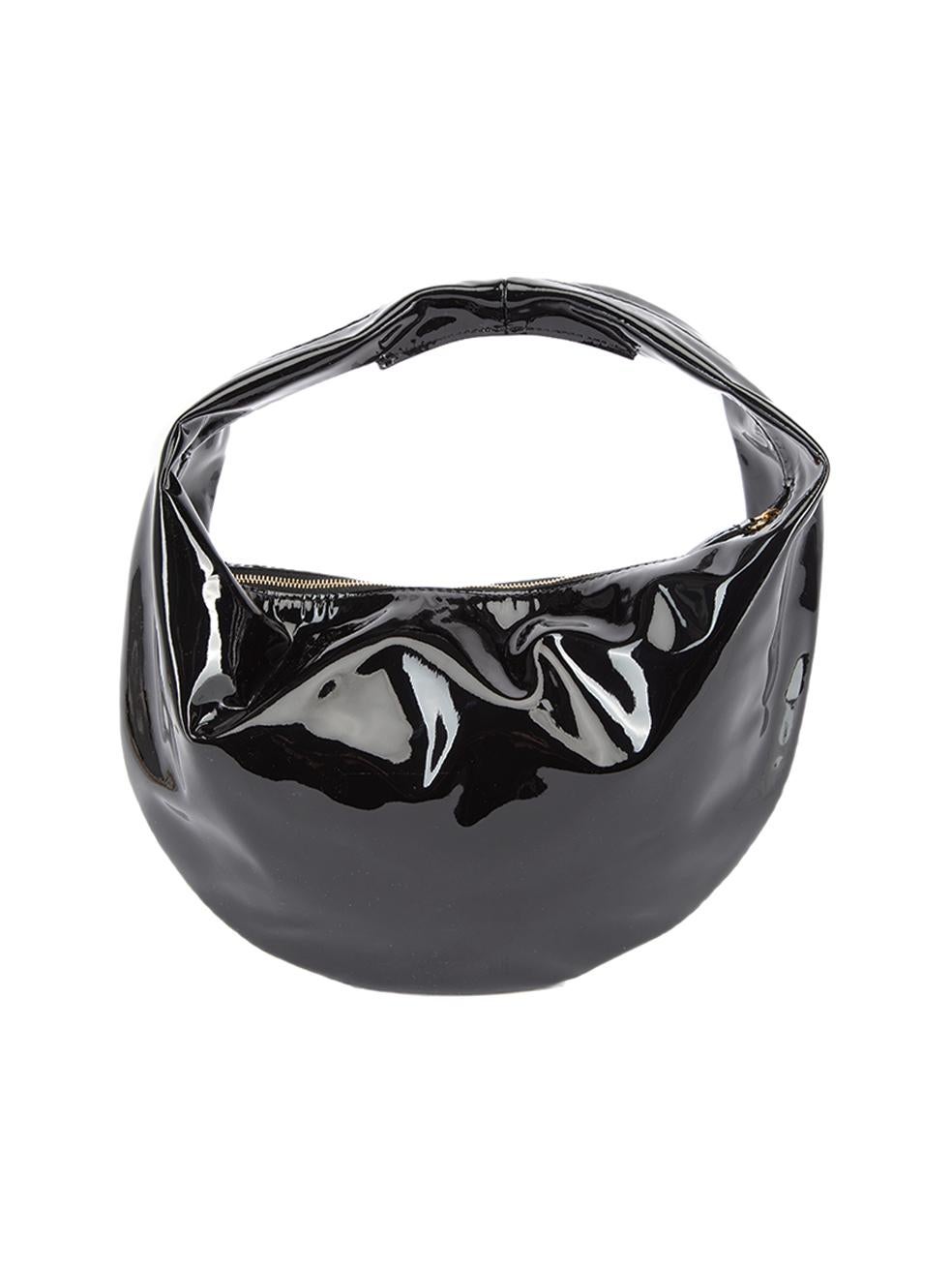 Khaite Women's Black Patent Leather Medium Olivia Hobo Bag In Good Condition In London, GB