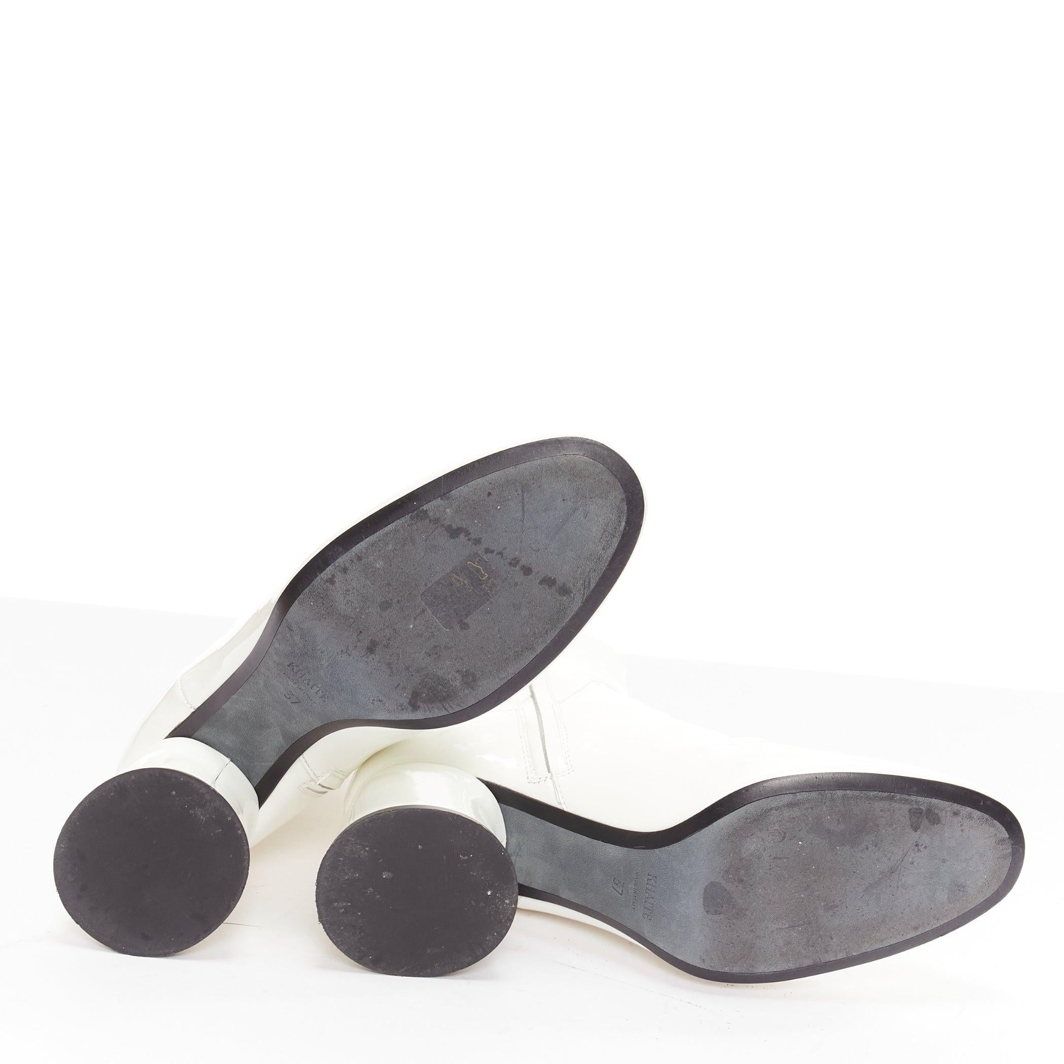 KHAITE Wythe 65 white patent leather chunky heel gogo boots EU37 For Sale 7