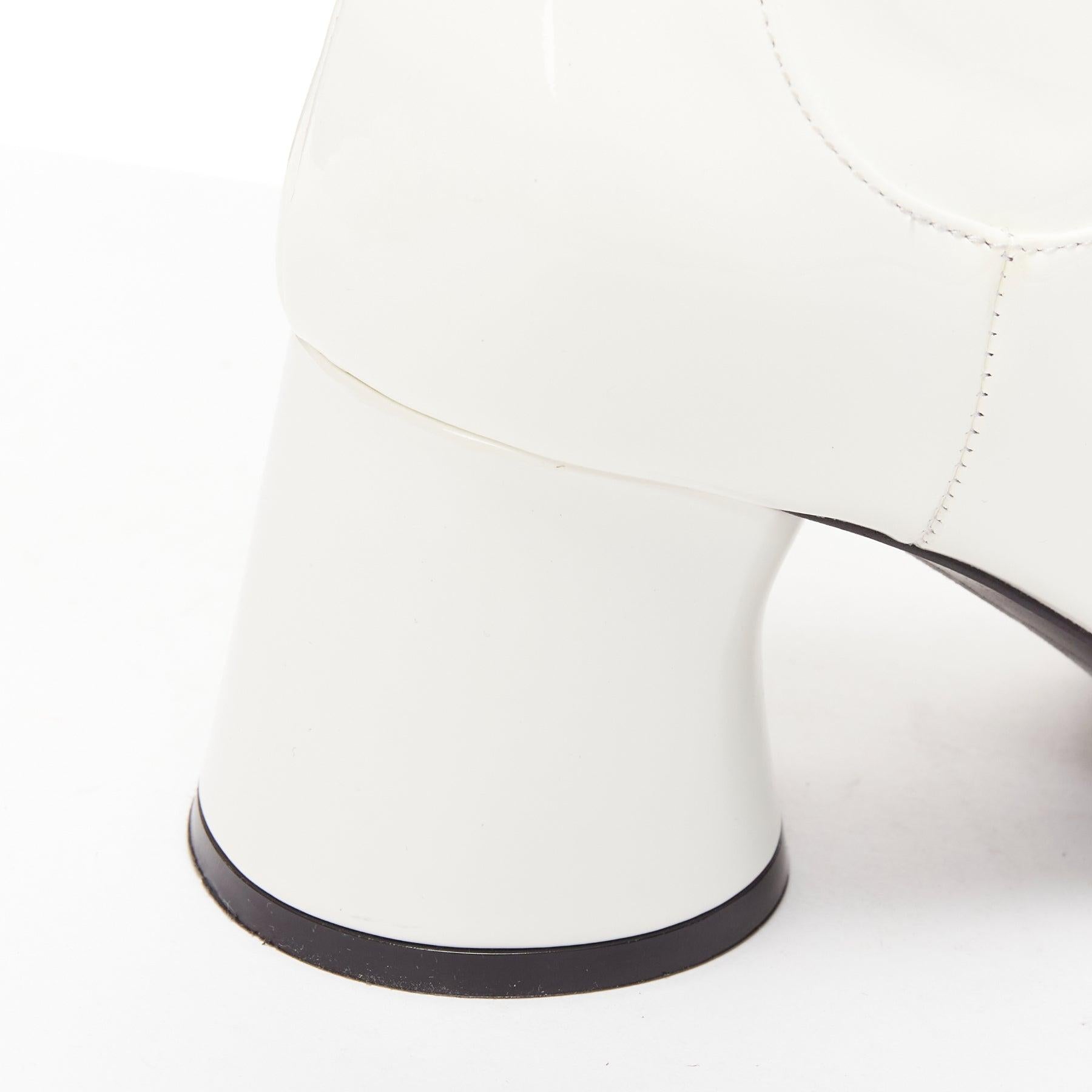 KHAITE Wythe 65 white patent leather chunky heel gogo boots EU37 For Sale 3