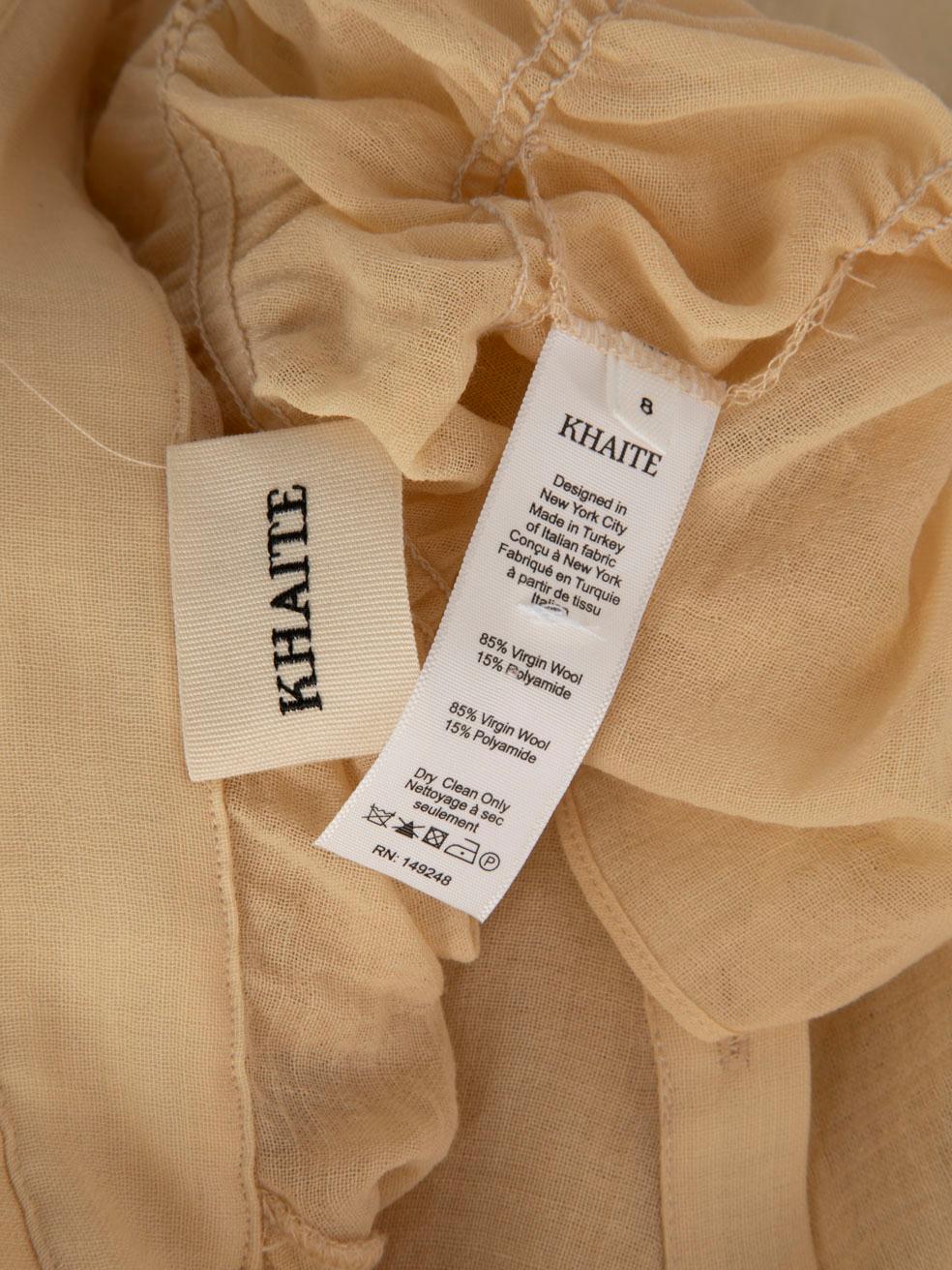 Khaite Yellow Wool Sheer Long Sleeves Blouse Size L In Good Condition In London, GB