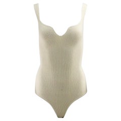 Khaite Yves Ribbed Knit Bodysuit Medium 