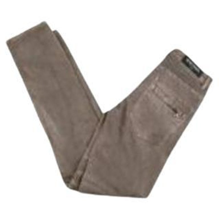 Khaki Biker Patch Slim Jeans For Sale at 1stDibs