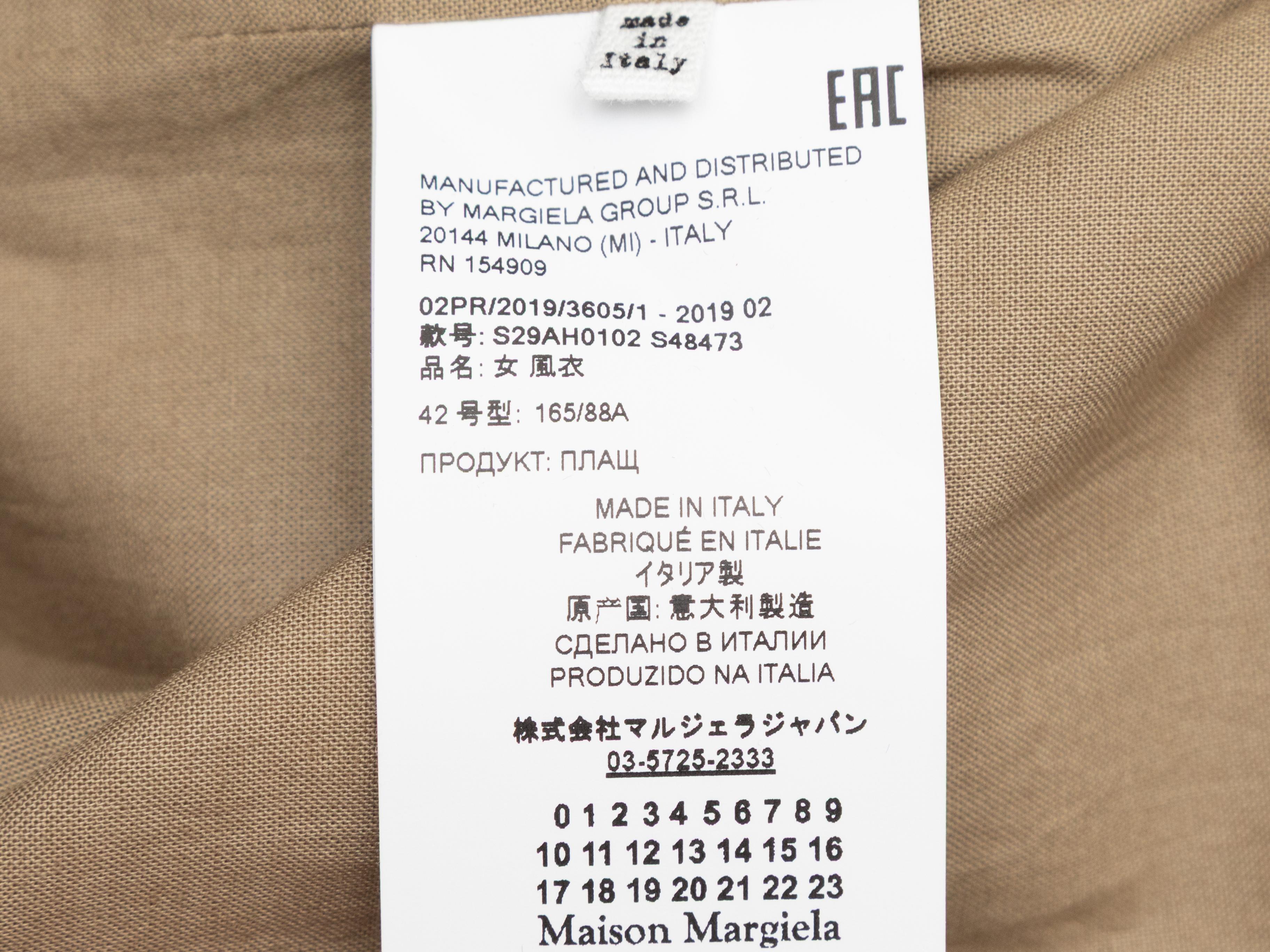 Women's Khaki & Black Maison Margiela Color Block Trench Coat Size US M/L For Sale