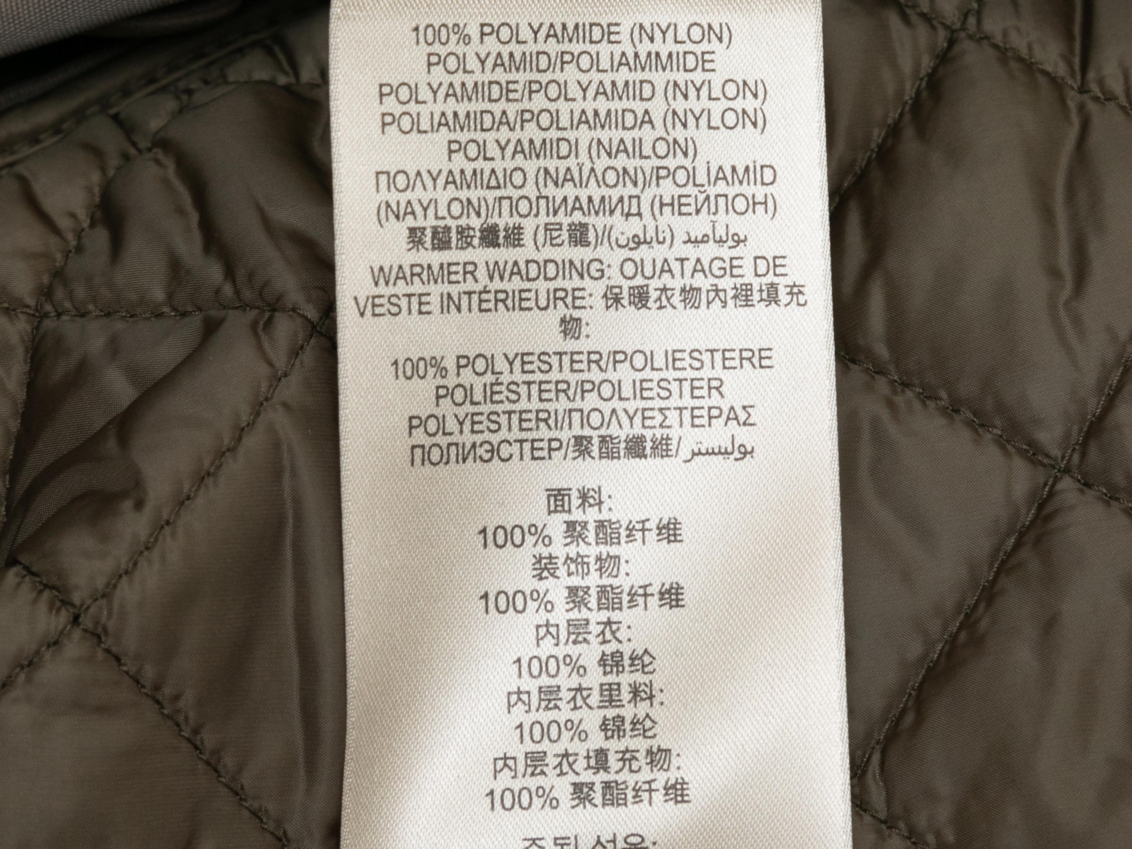 Khaki Burberry Brit Hooded Nylon Coat Size US M 3
