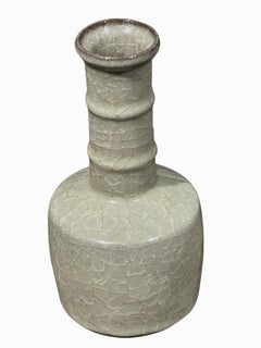 Khaki Crackle Glaze Bottle Shape Vase, China, Contemporary