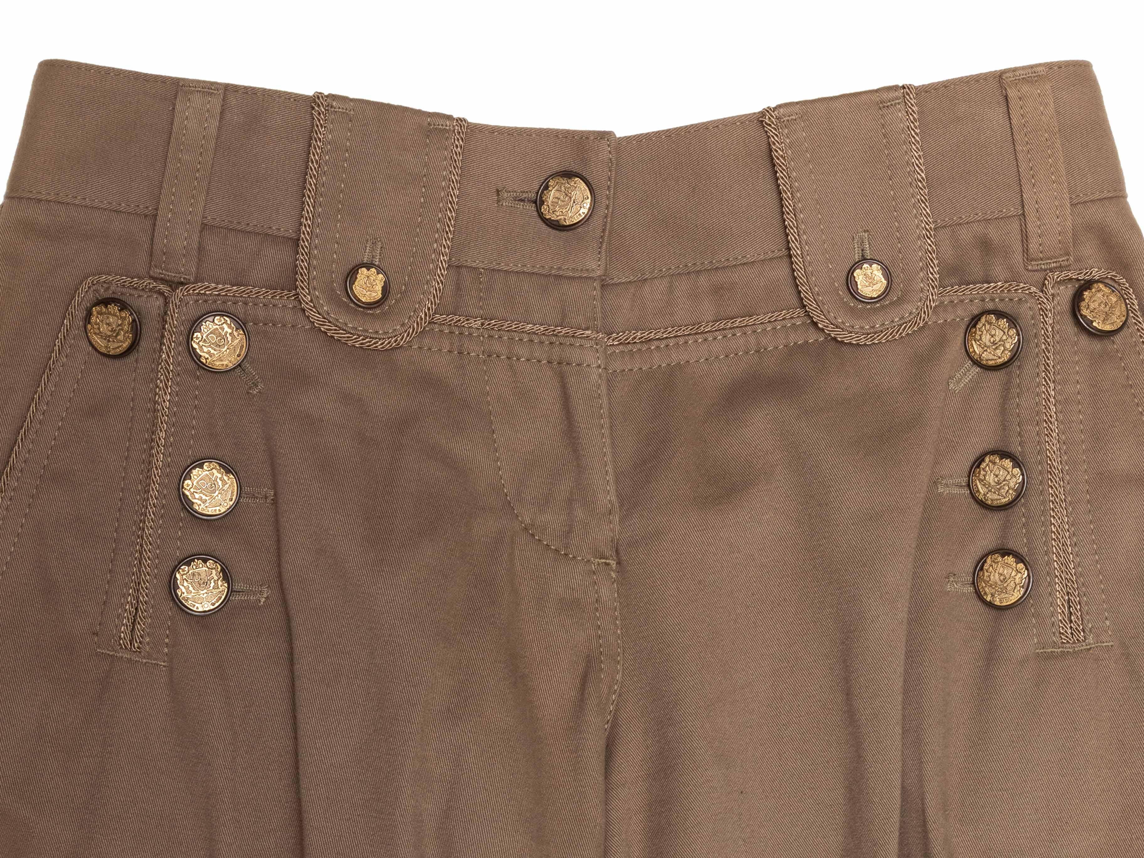 Khaki Dolce & Gabbana Cargo Capri-Hose Größe IT 42 im Zustand „Gut“ im Angebot in New York, NY