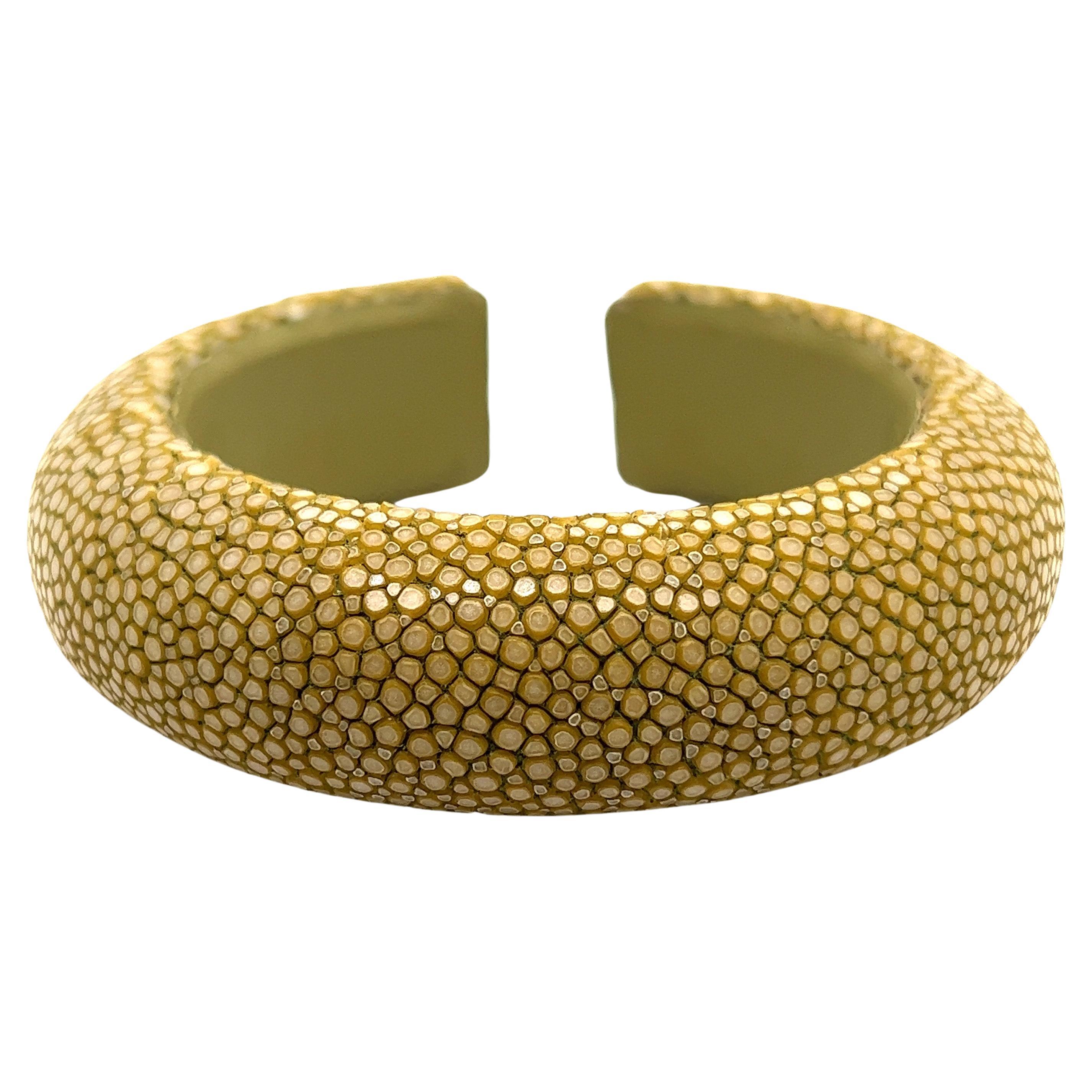 Khaki Galuchat Cuff Bracelet