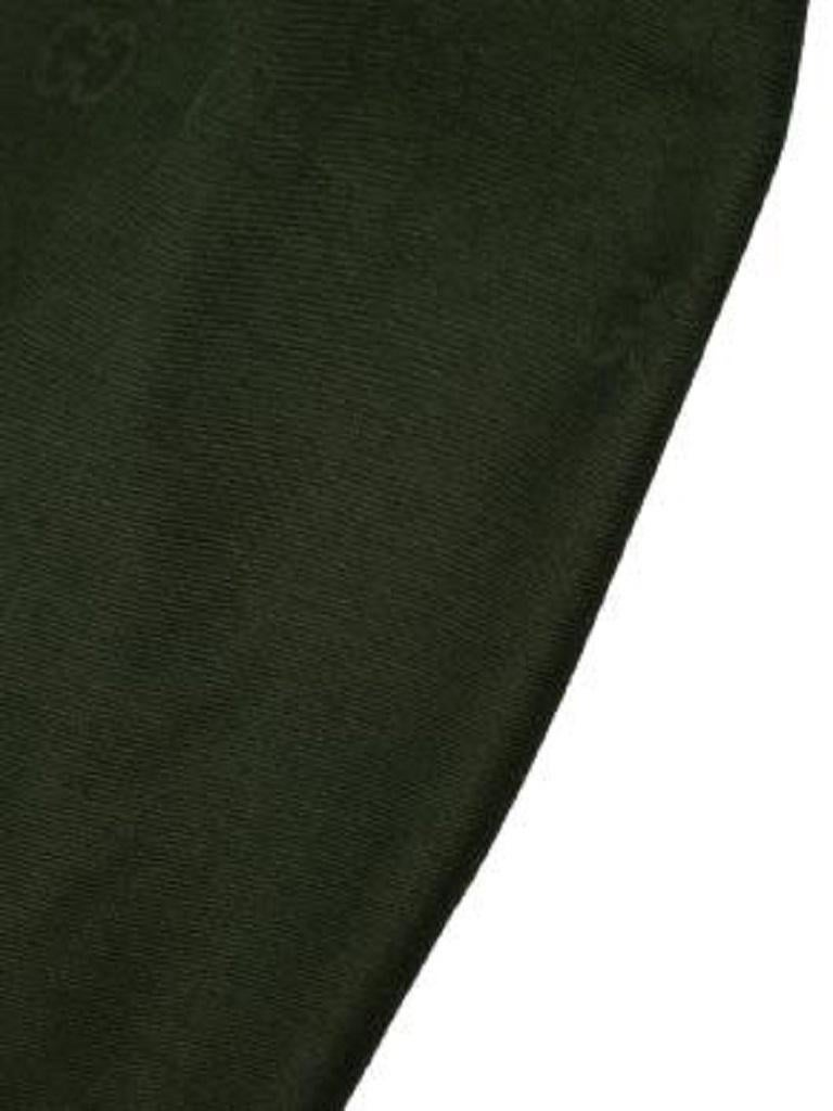 Black Khaki GG Monogram Wool-Silk Shawl For Sale