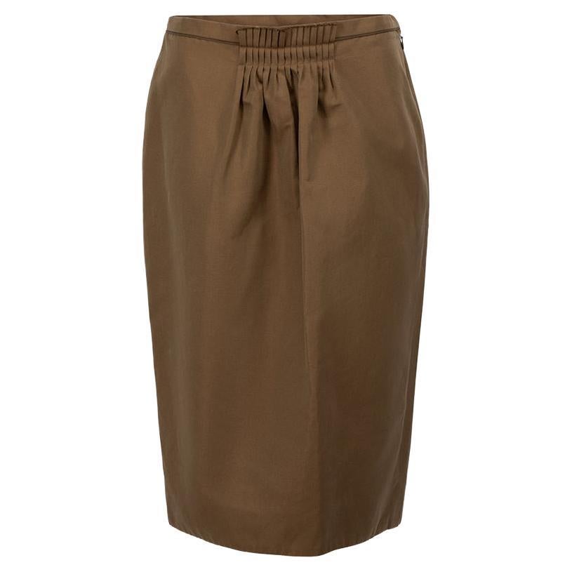 Khaki Knee Length Skirt Size L For Sale
