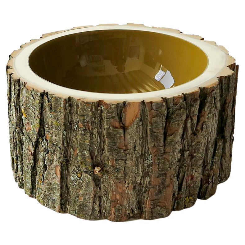 Khaki Size 6 Log Bowl by Loyal Loot Hand Made from Reclaimed Wood