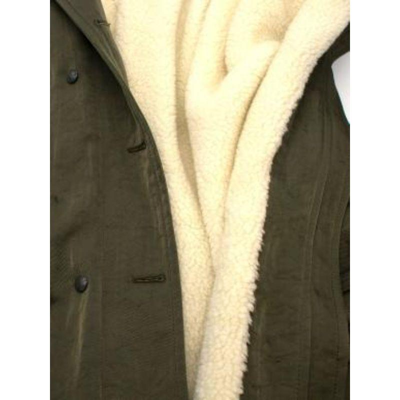 Khaki Sleeveless Jacket With Teddy Lining In Excellent Condition For Sale In London, GB