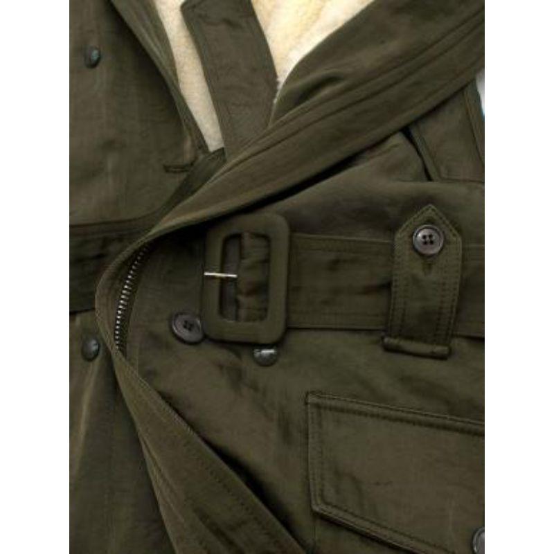 Khaki Sleeveless Jacket With Teddy Lining For Sale 1