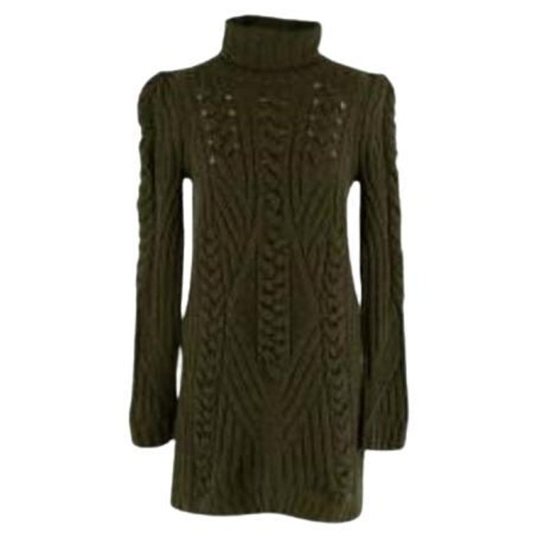 SCARF 180 CM IN BOTTLE GREEN MIX KHAKI WOOL AND CASHMERE 410100