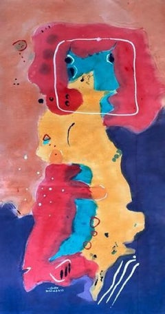 "Atoll from Above I" Painting 57" x 30" inch by Khaled Abdo