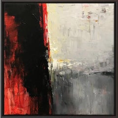 Pintura al óleo abstracta, "Ciudad"