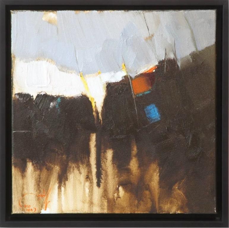 Khalid Alkaaby Abstract Painting - Abstract Oil Painting, "Leaving"