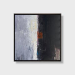 "Searching", Abstract Oil Painting on Canvas, Framed, 21.25x21.25 in, 2010+